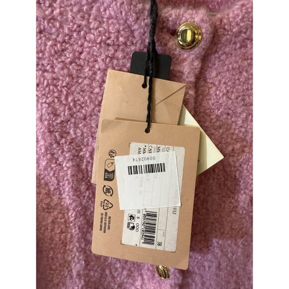 Miu Miu Pink Bouclé Wool-Blend Button-Up Cardigan With Pockets - Picture 5 of 16